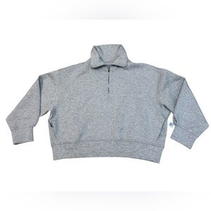 Old Navy Active Bounce Fleece Crop Women’s Heather Gray 1/4 Zip Sweatshirt XL